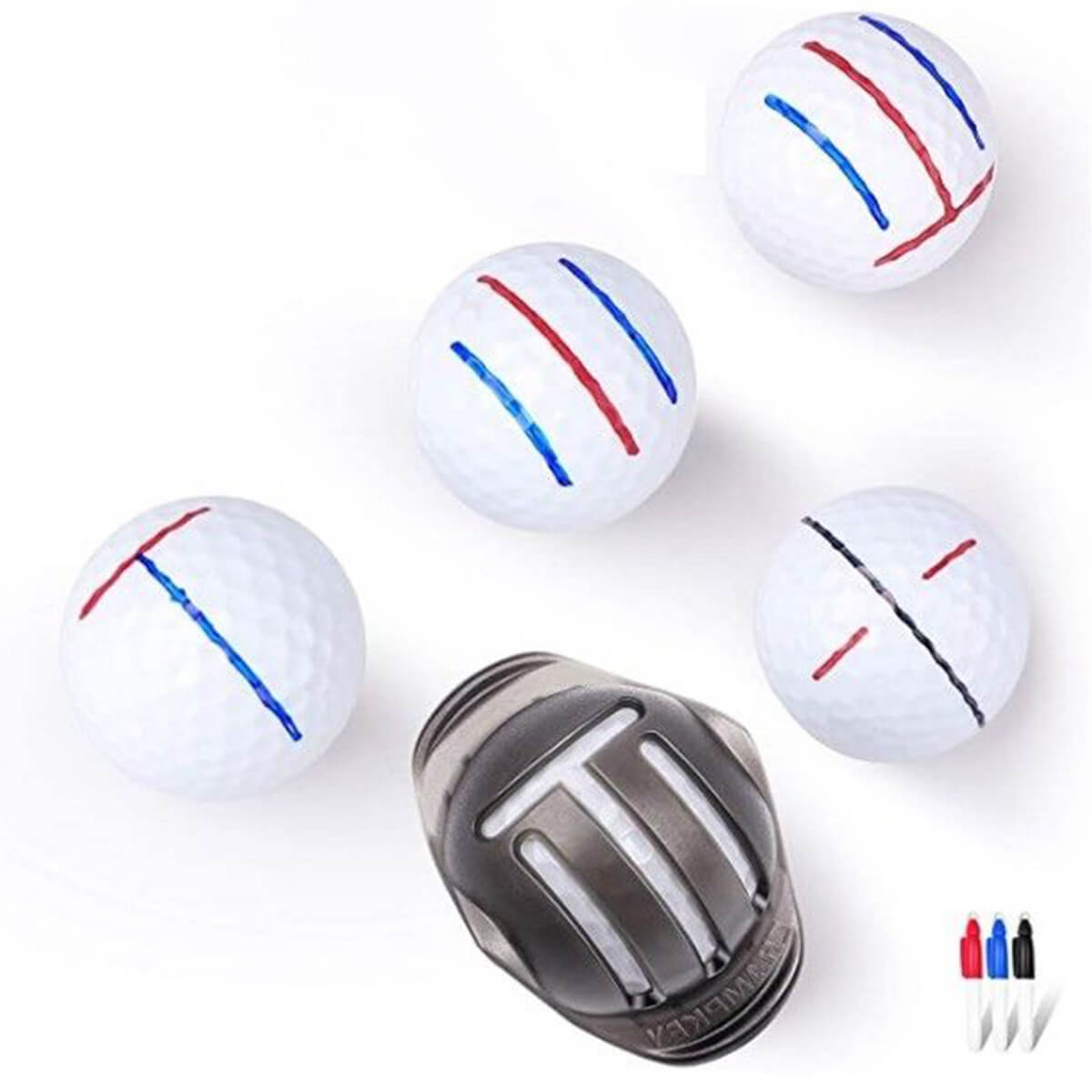JPTSDBNWMT 4pcs Golf Ball Marker Stencil Custom Tool for Menpersonalized Funny Adult Golf Ball Marker Stamper Alignment Drawing Tool